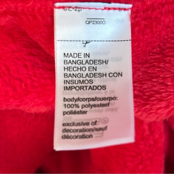 NWT, Calvin Klein Women’s Belted Plush Bath Robe With Pockets in Red, Size XS/S - Picture 8 of 10
